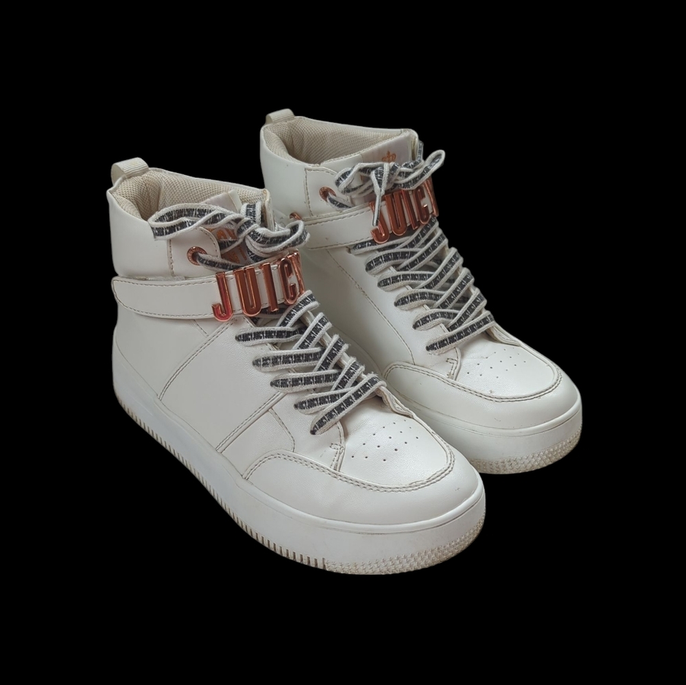 Juicy Couture J-Dottie High Top Sneakers 7 White Designer Shoes